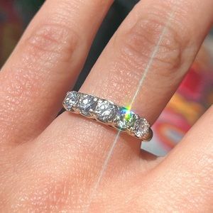 14k Yellow Gold 5 Diamond Wedding/Engagement Ring/Band